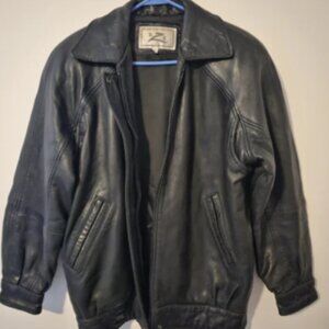 Men's Vintage 80s Black Leather Jacket